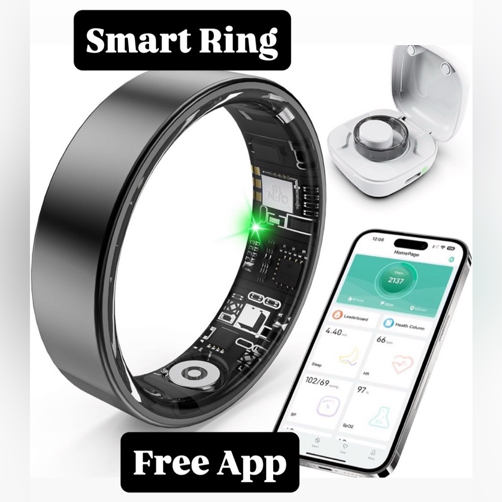 Smart Ring in Color Black Size 9